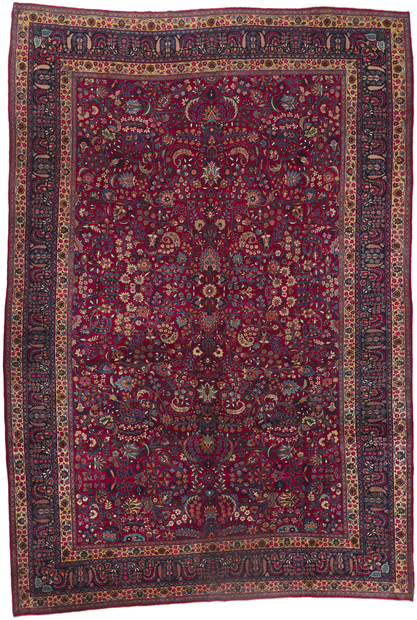 11 x 16 Antique Persian Mashhad Rug 61174