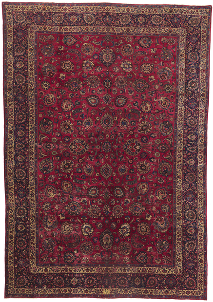 12 x 17 Antique Persian Mashhad Rug 61201