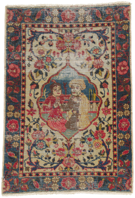 2 x 2 Antique Persian Tabriz Rug 61213