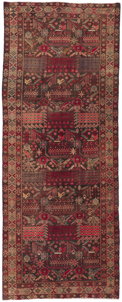5 x 13 Vintage Persian Bakhtiari Rug 61224