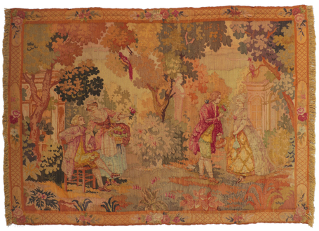 4 x 5 Antique French Aubusson Tapestry 78421