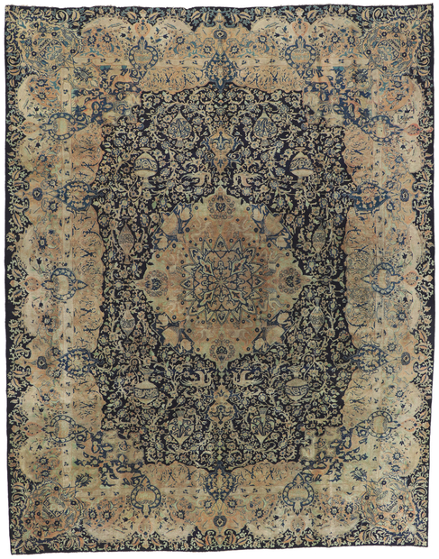 10 x 13 Antique Persian Kerman Rug 61195