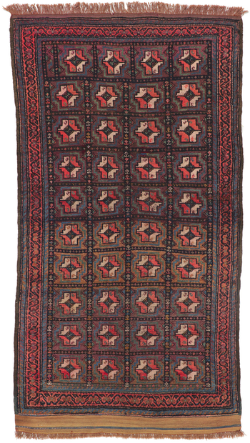 4 x 7 Vintage Persian Turkoman Rug 61222