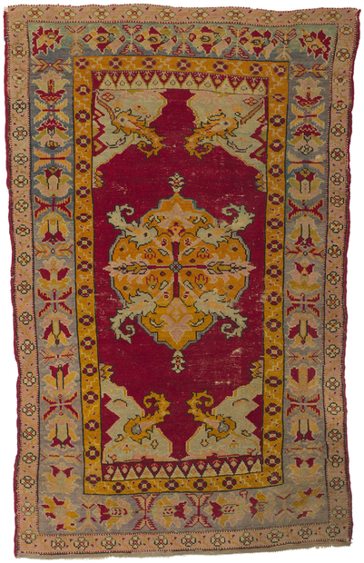 3 x 5 Antique Turkish Oushak Rug 78434