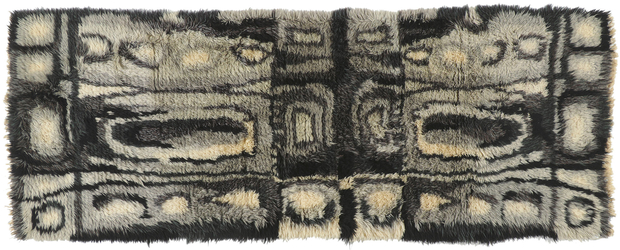 3 x 9 Ingrid Sterling Vintage Swedish Rya Rug 78463