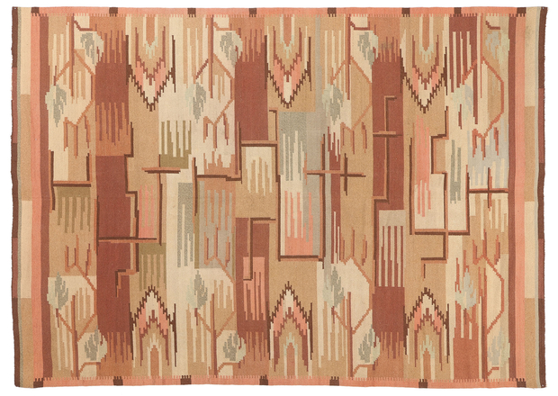 8 x 11 Greta Skogster Antique Finnish Flatweave Rug 78465