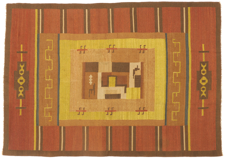 7 x 10 Vintage Swedish Kilim Rug Rollakan 78467