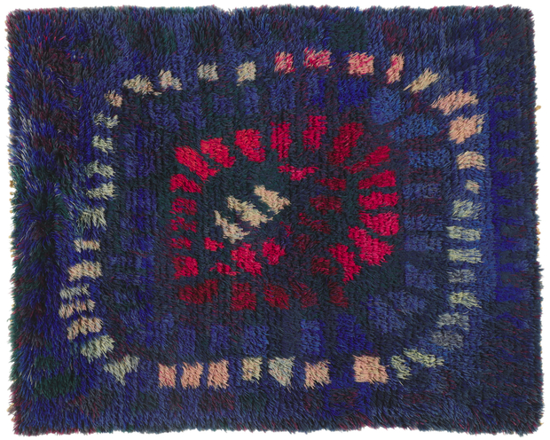 4 x 5 Viola Grasten Vintage Swedish Rya Rug 78473