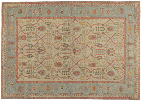 9 x 13 Colorful Turkish Oushak Rug 53862