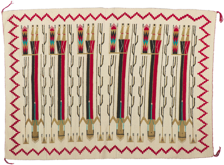 5 x 7 Vintage Yeibichai Navajo Rug 78502