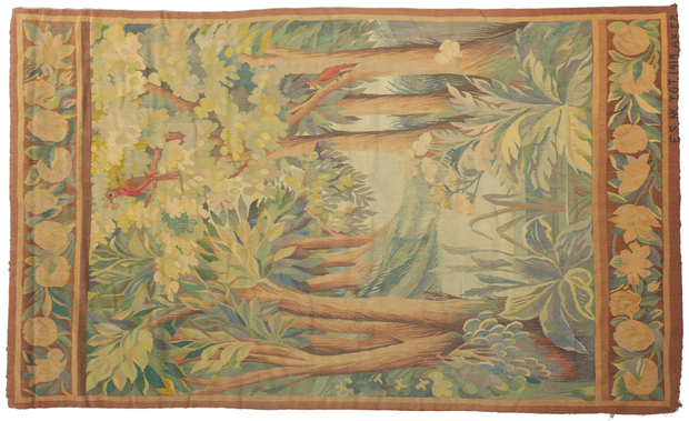4 x 7 Antique French Scandinavian Verdure Tapestry 78461