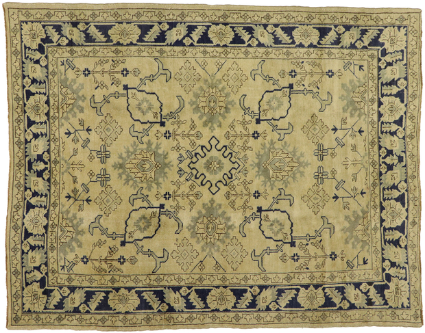 8 x 9 Vintage Turkish Oushak Rug 51403