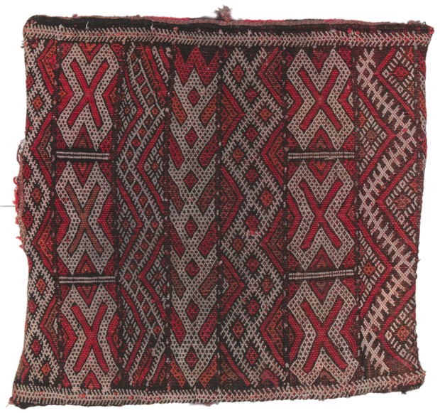 1 x 1 Moroccan Tribal Textile Fragment 78448