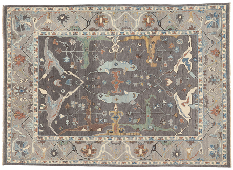 9 x 12 Earth-Tone Modern Oushak Rug 80991