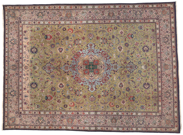 10 x 13 Vintage Persian Tabriz Rug 53864