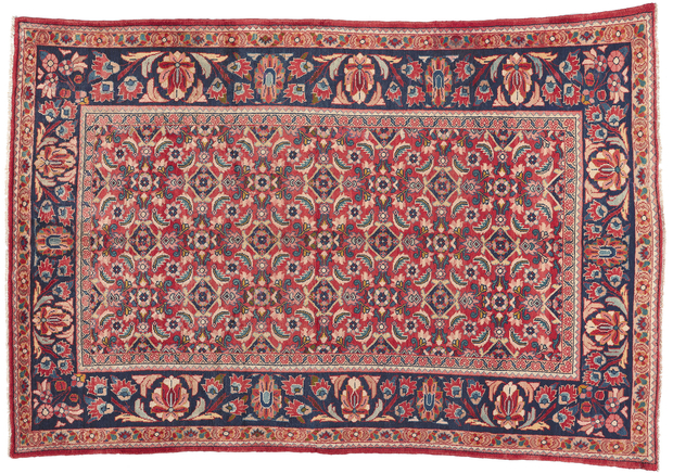 7 x 10 Vintage Red Persian Mahal Rug 61227