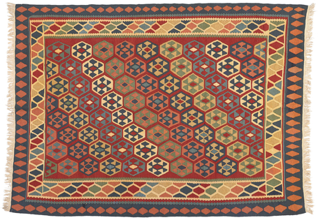 7 x 9 Vintage Persian Tribal Shiraz Kilim Rug 61232
