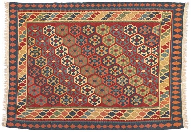 7 x 9 Vintage Persian Tribal Shiraz Kilim Rug 61232