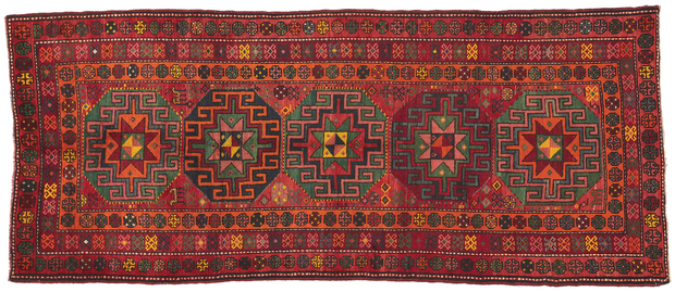 4 x 10 Vintage Kazak Afghan Rug 61235