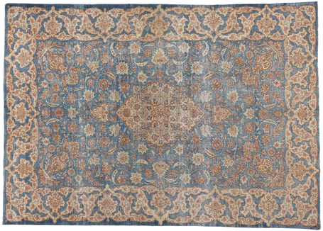 8 x 12 Vintage Blue Persian Isfahan Rug 61251