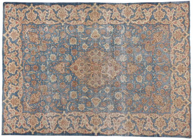 8 x 12 Vintage Blue Persian Isfahan Rug 61251