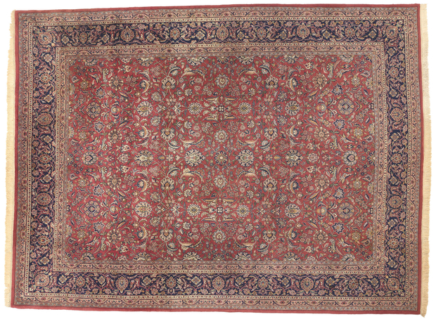 10 x 13 Vintage Indian Tabriz Rug 78543