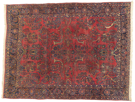 9 x 12 Antique Persian Sarouk Rug 78544