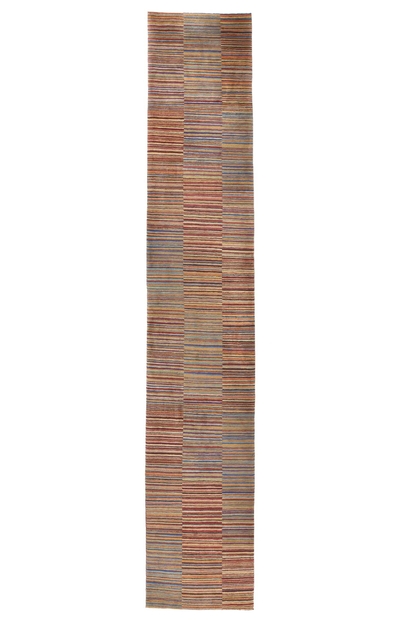 3 x 17 Colorful Striped Tibetan Runner Rug 78534