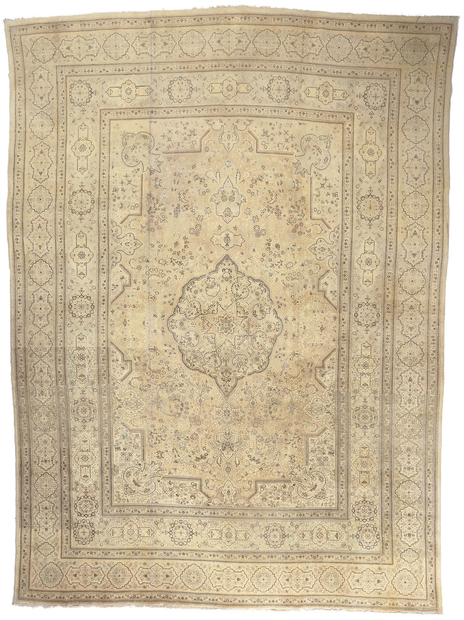 14 x 19 Vintage Persian Tabriz Rug 78595