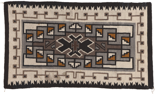 3 x 5 Vintage Two Grey Hills Navajo Rug 78637