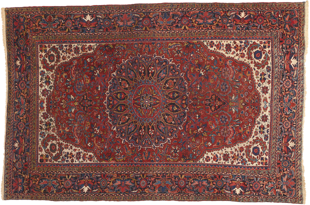 8 x 12 Antique Persian Heriz Rug 78641