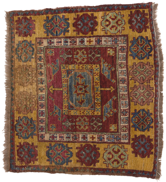 3 x 3 Antique Turkish Oushak Rug 78630