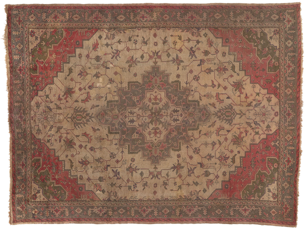 9 x 12 Antique Turkish Serapi Rug 77735