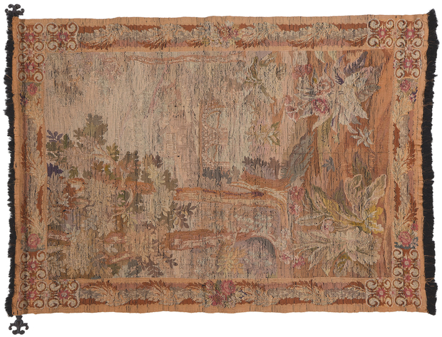 5 x 6 Antique French Aubusson Tapestry 78653