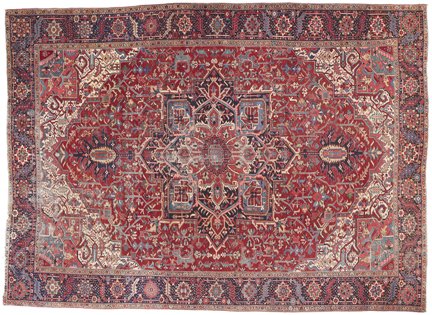 12 x 16 Antique-Worn Persian Heriz Rug 78657