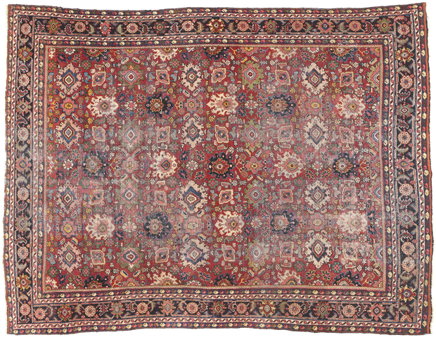 9 x 12 Antique-Worn Persian Mahal Rug 78660