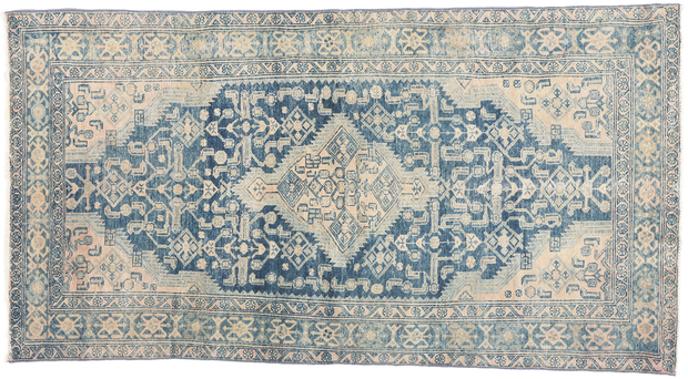 4 x 7 Antique Blue Persian Malayer Rug 61263