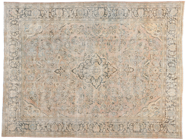9 x 12 Antique-Worn Persian Mahal Rug 61268