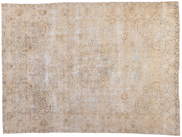7 x 9 Antique-Worn Muted Persian Tabriz Rug 61272