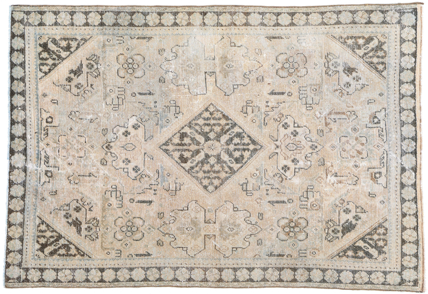 4 x 6 Muted Antique-Worn Persian Mahal Rug 61274