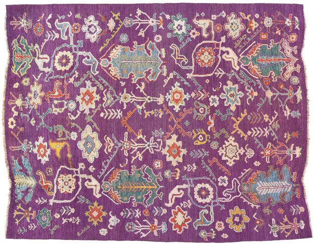 9 x 12 Modern Colorful Purple Oushak Rug 80817