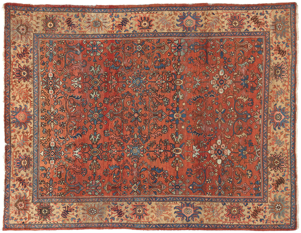 ​8 x 11 Antique Persian Mahal Rug 78677