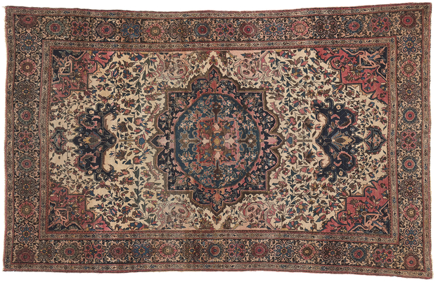 ​4 x 6 Antique Persian Sarouk Farahan Rug 78683