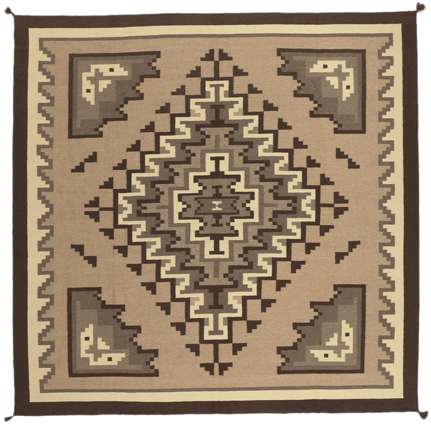 10 x 10 Southwest Modern Two Grey Hills Navajo-Style Rug 81039