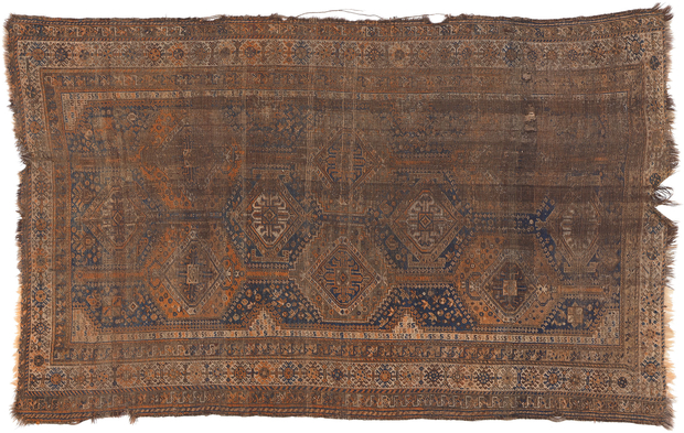 ​6 x 9 Distressed Antique-Worn Persian Shiraz Rug 78530
