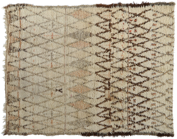 5 x 7 Vintage Neutral Moroccan Beni Ourain Rug 21719