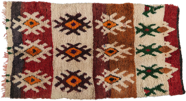 4 x 8 Vintage Earth-Tone Moroccan Azilal Rug 21753