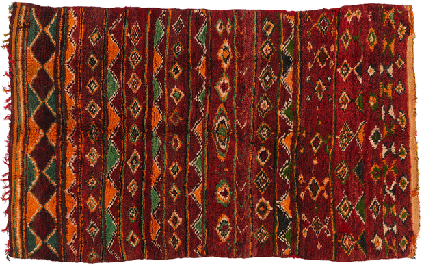 ​5 x 8 Vintage Earth-Tone Boujad Moroccan Rug 21754