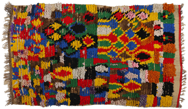 4 x 7 Colorful Vintage Moroccan Azilal Rag Rug 21738