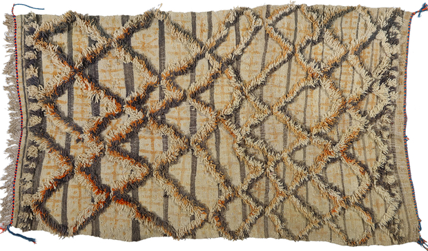 4 x 7 Vintage High-Low Moroccan Azilal Rug 21744